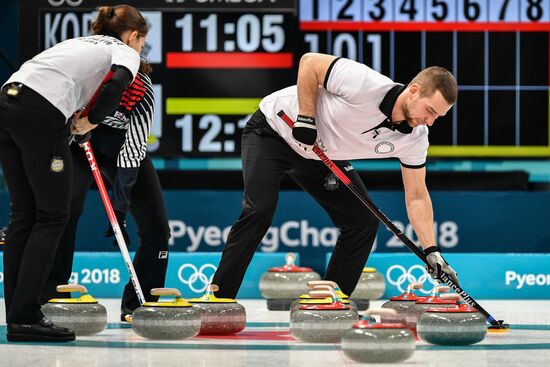 2018 Winter Olympics. Curling. Mixed doubles. Republic of Korea vs. OAR