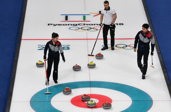 2018 Winter Olympics. Curling. Mixed doubles. Republic of Korea vs. OAR