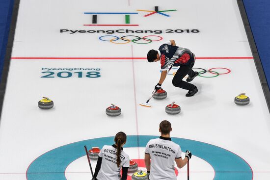 2018 Winter Olympics. Curling. Mixed doubles. Republic of Korea vs. OAR