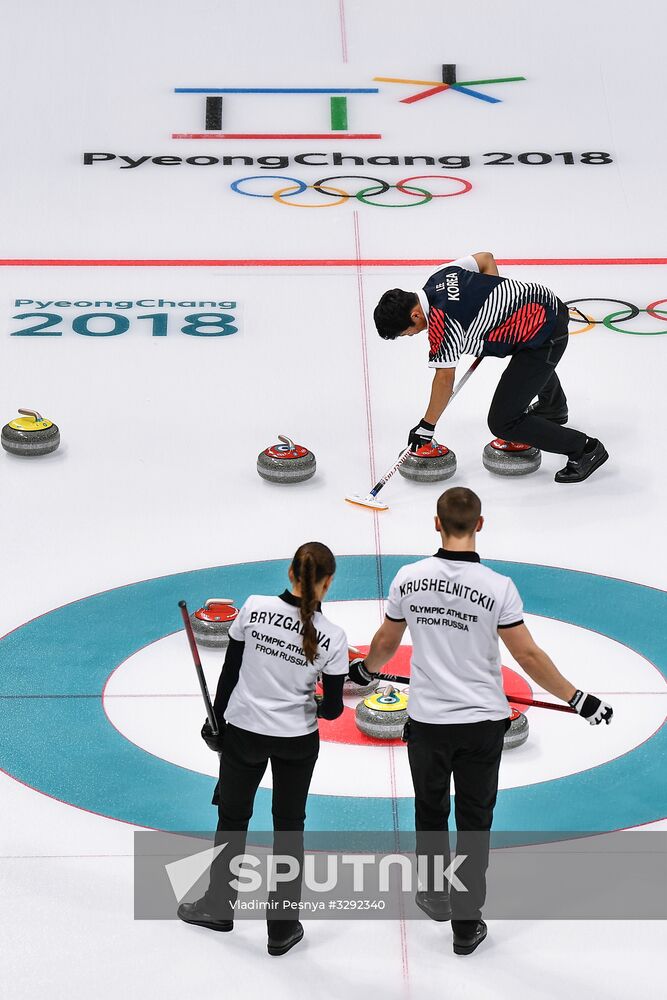 2018 Winter Olympics. Curling. Mixed doubles. Republic of Korea vs. OAR