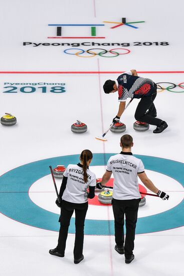 2018 Winter Olympics. Curling. Mixed doubles. Republic of Korea vs. OAR