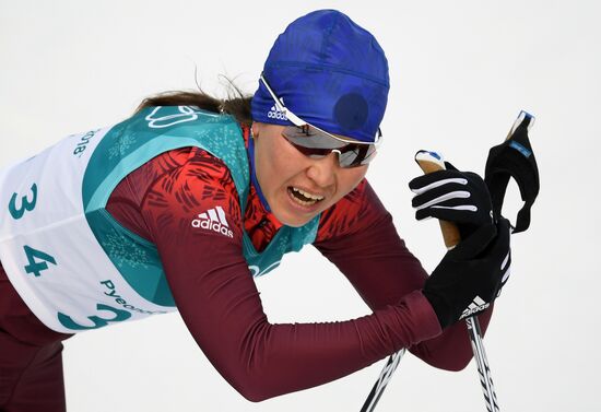 2018 Winter Olympics. Cross-Country Skiing. Women. Skiathlon