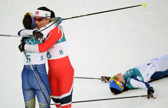 2018 Winter Olympics. Cross-Country Skiing. Women. Skiathlon