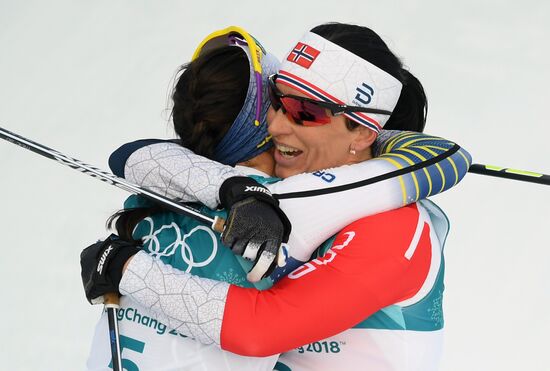 2018 Winter Olympics. Cross-Country Skiing. Women. Skiathlon