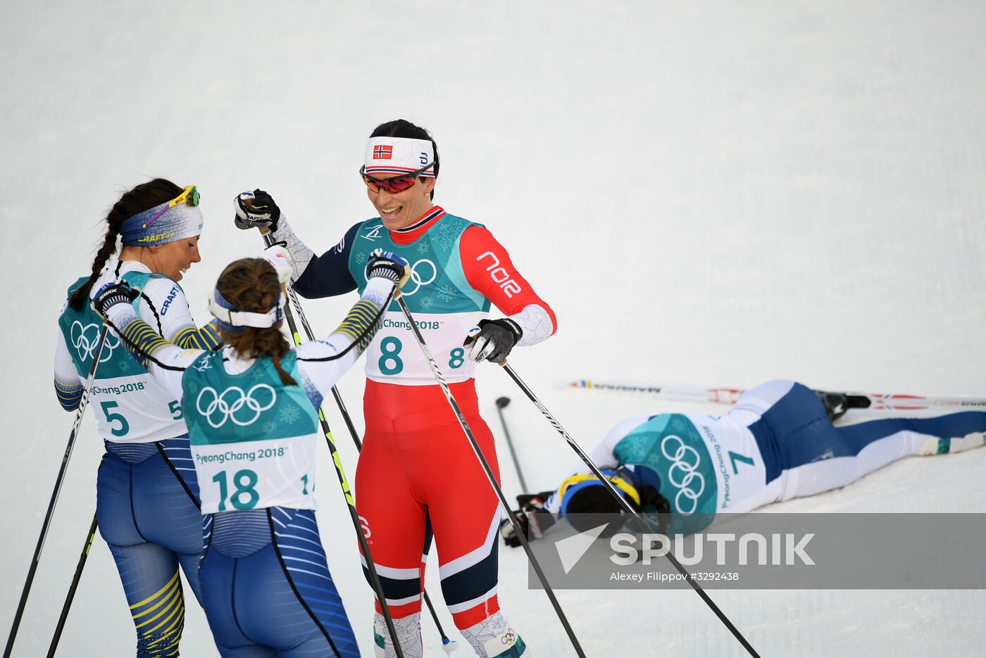 2018 Winter Olympics. Cross-Country Skiing. Women. Skiathlon