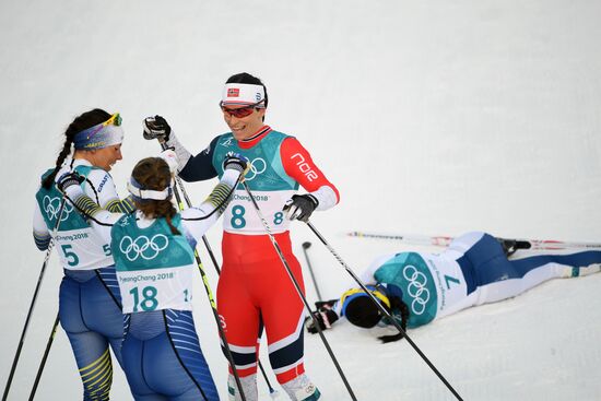 2018 Winter Olympics. Cross-Country Skiing. Women. Skiathlon