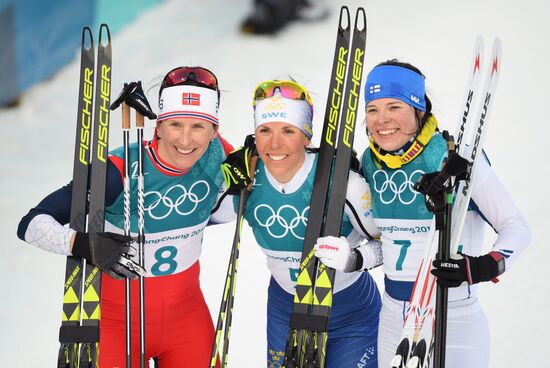 2018 Winter Olympics. Cross-Country Skiing. Women. Skiathlon