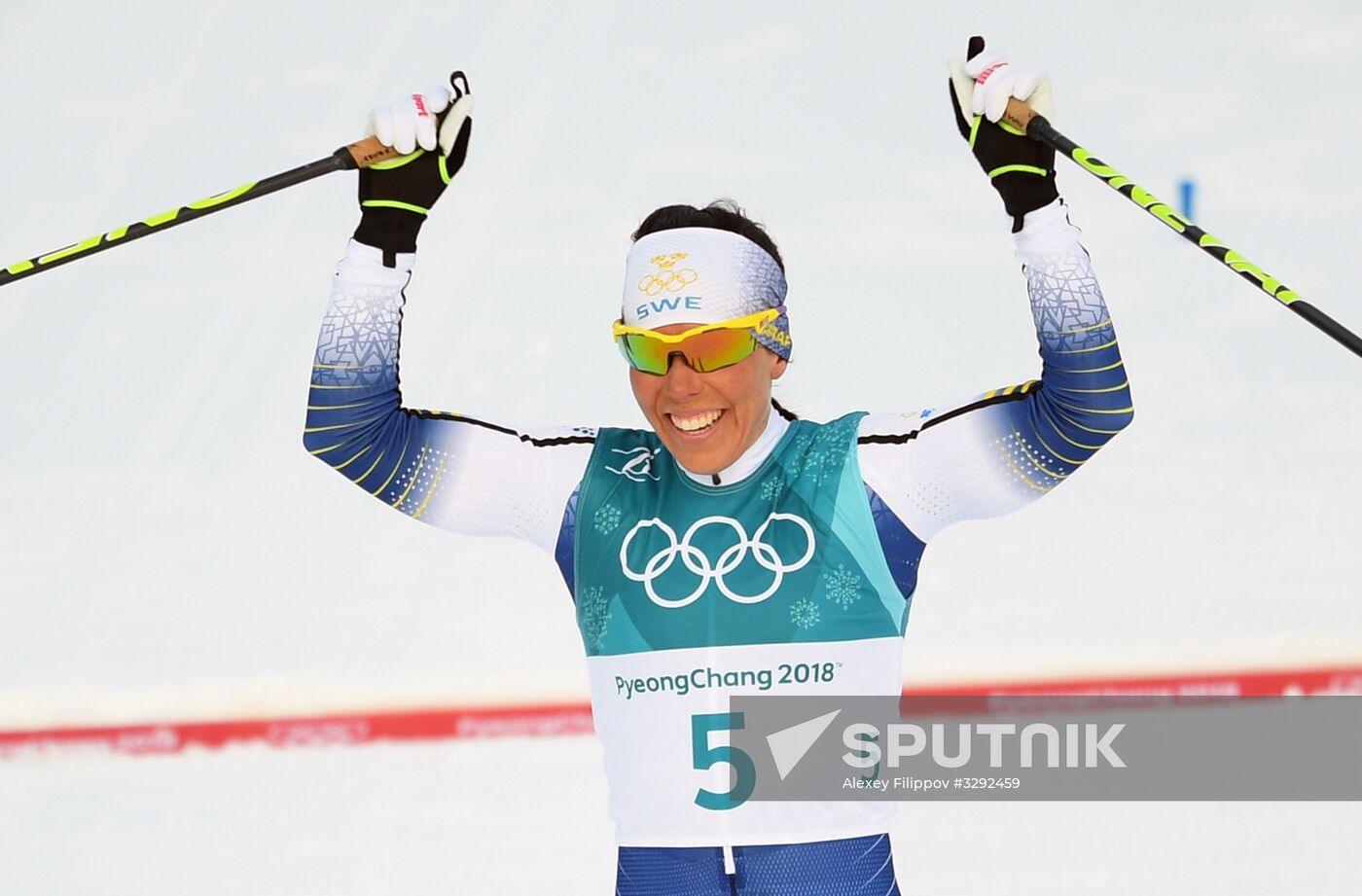 2018 Winter Olympics. Cross-Country Skiing. Women. Skiathlon