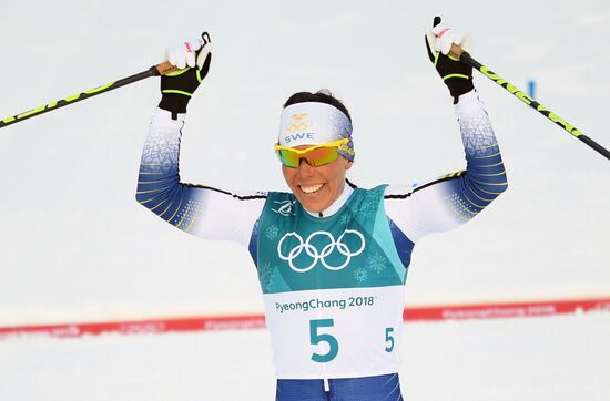 2018 Winter Olympics. Cross-Country Skiing. Women. Skiathlon