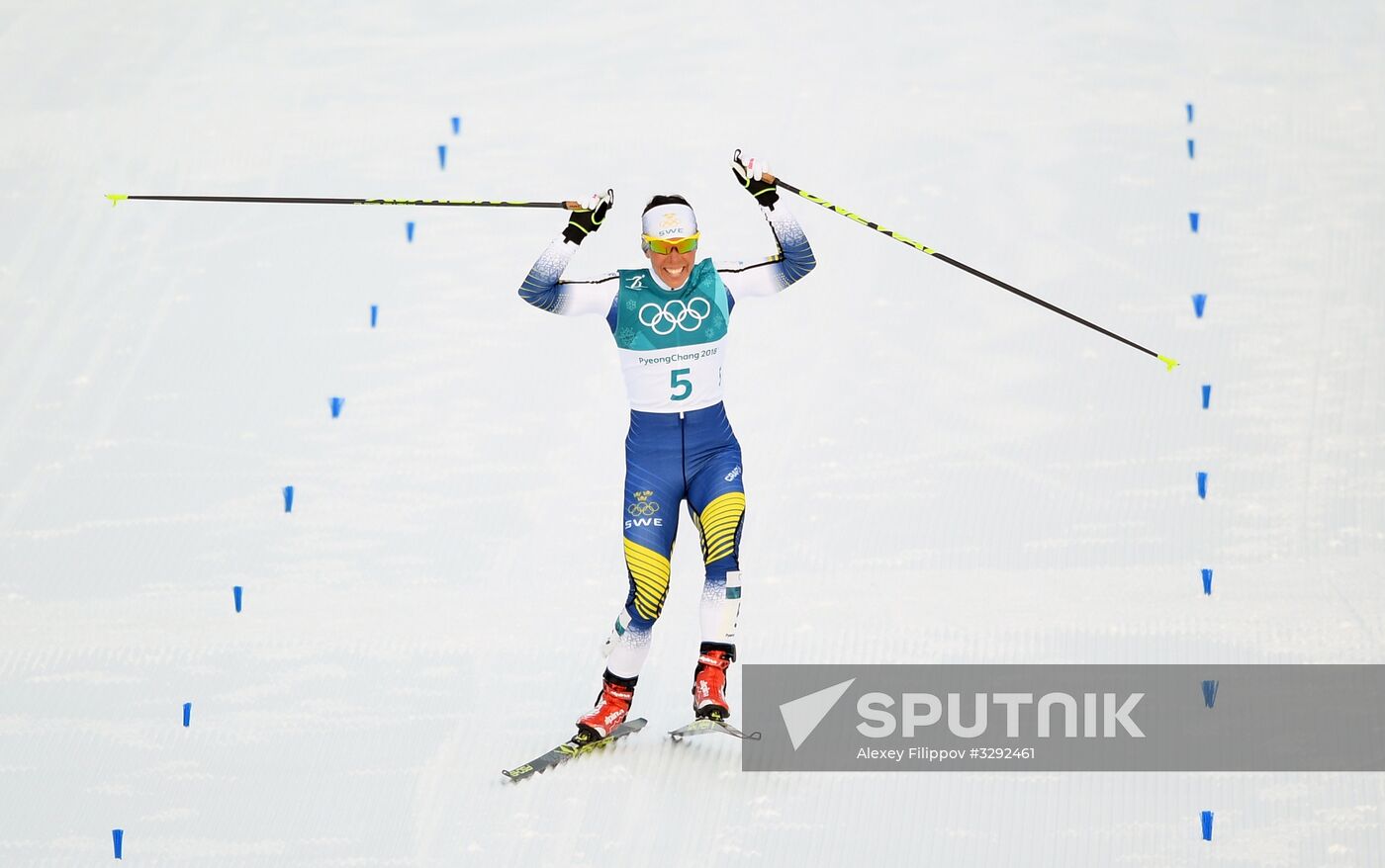 2018 Winter Olympics. Cross-Country Skiing. Women. Skiathlon