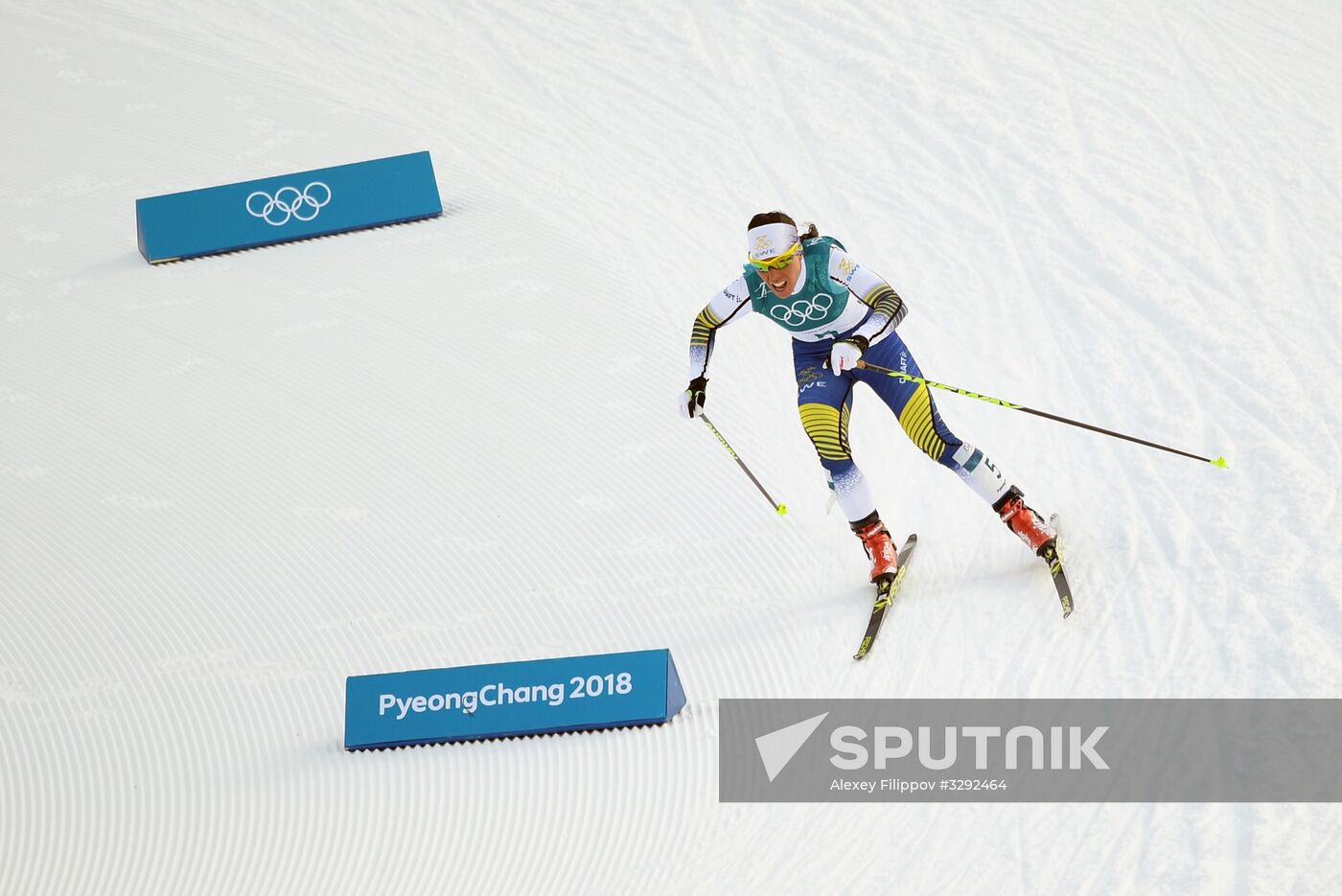 2018 Winter Olympics. Cross-Country Skiing. Women. Skiathlon