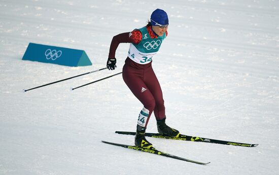 2018 Winter Olympics. Cross-Country Skiing. Women. Skiathlon