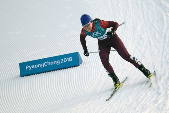 2018 Winter Olympics. Cross-Country Skiing. Women. Skiathlon