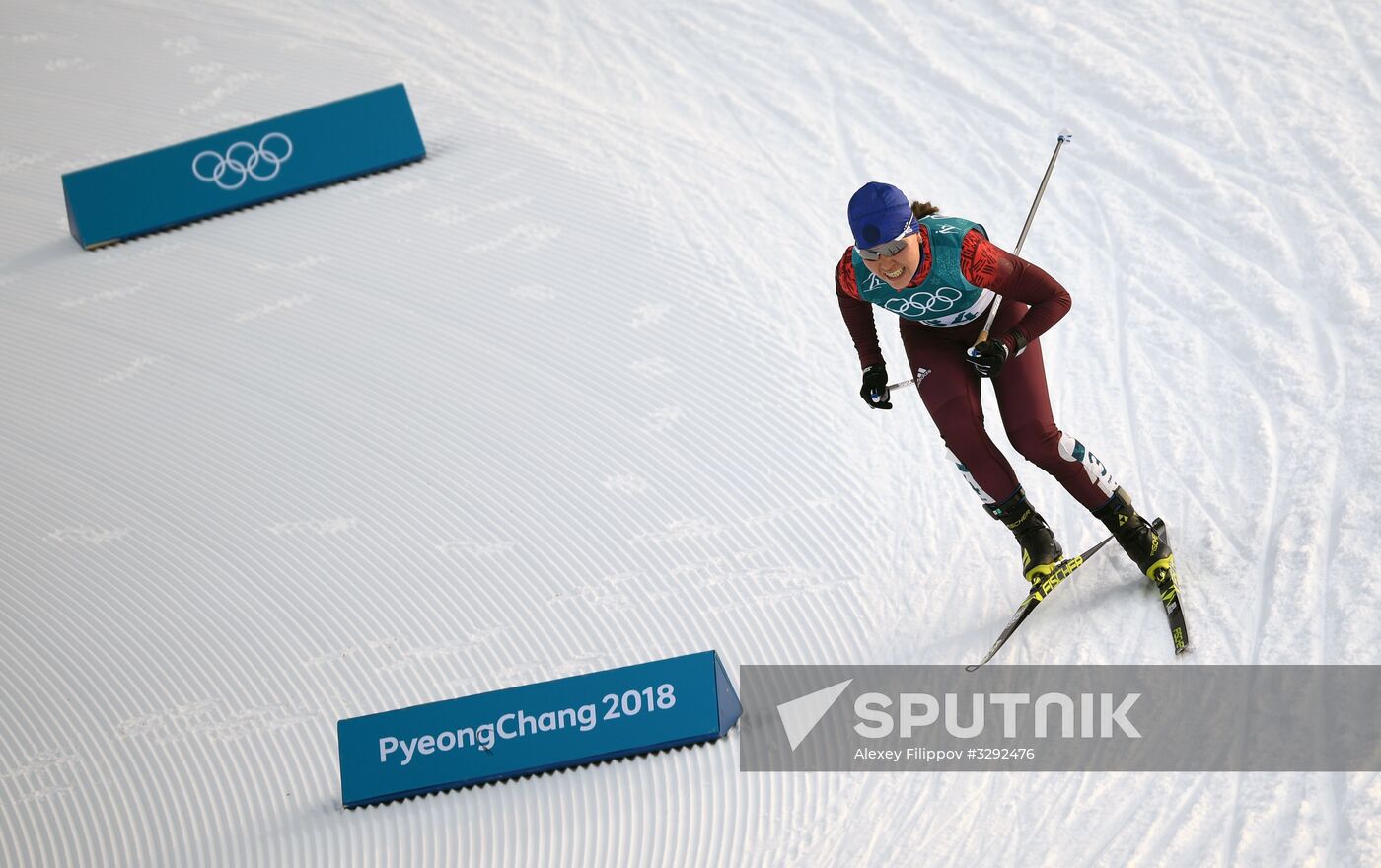 2018 Winter Olympics. Cross-Country Skiing. Women. Skiathlon