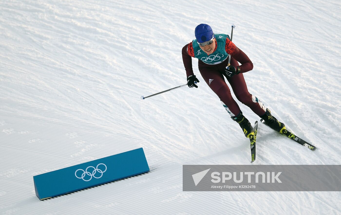 2018 Winter Olympics. Cross-Country Skiing. Women. Skiathlon