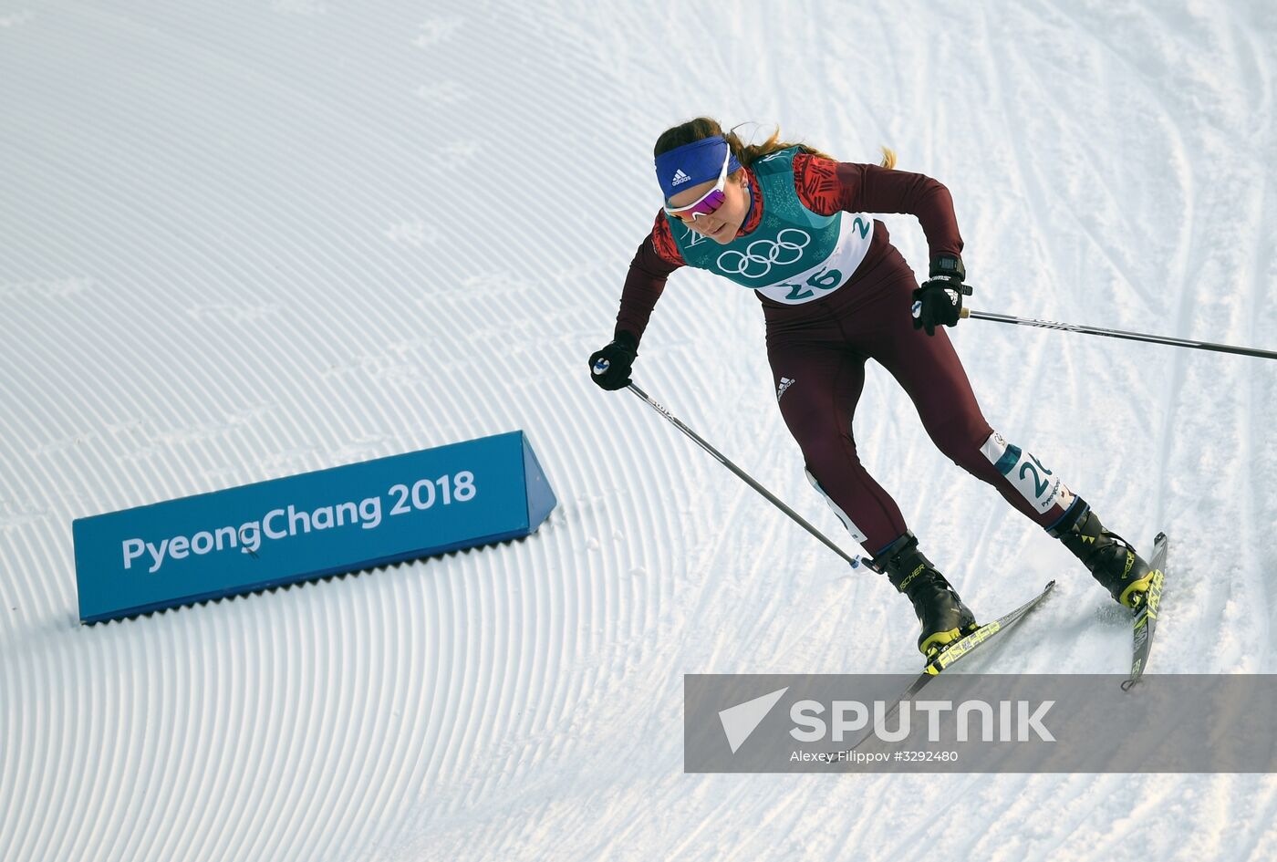 2018 Winter Olympics. Cross-Country Skiing. Women. Skiathlon