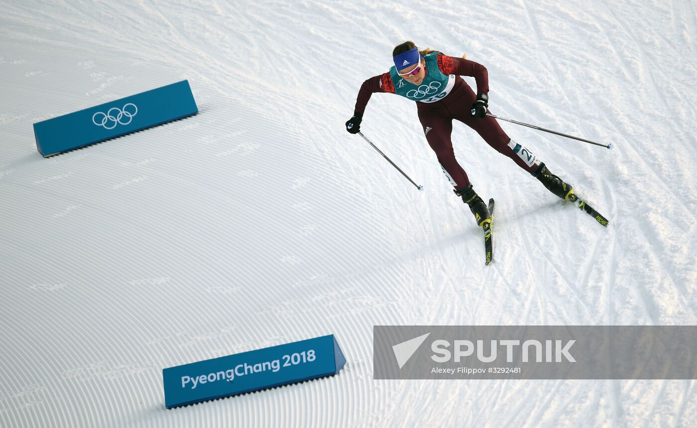 2018 Winter Olympics. Cross-Country Skiing. Women. Skiathlon