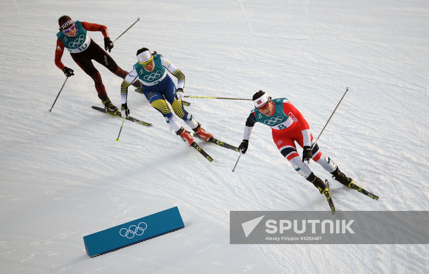 2018 Winter Olympics. Cross-Country Skiing. Women. Skiathlon