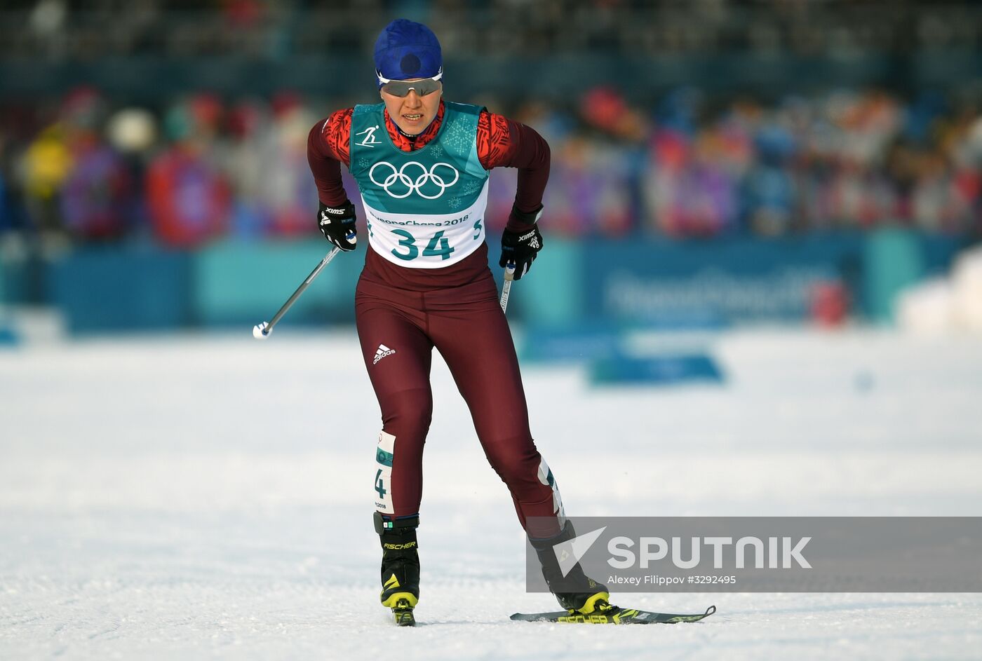 2018 Winter Olympics. Cross-Country Skiing. Women. Skiathlon