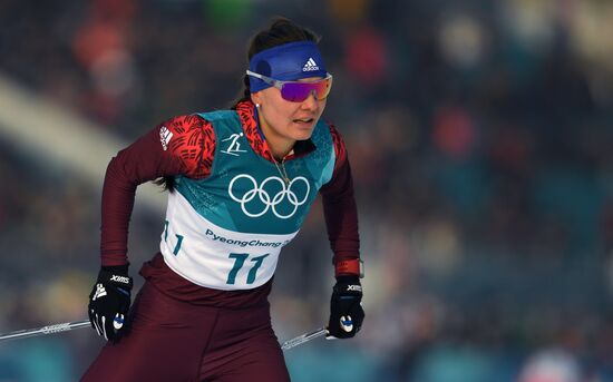 2018 Winter Olympics. Cross-Country Skiing. Women. Skiathlon