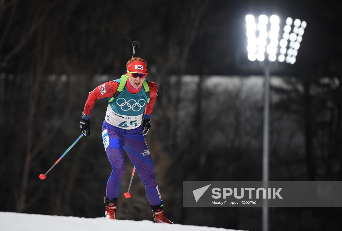 2018 Winter Olympics. Biathlon. Women. Sprint