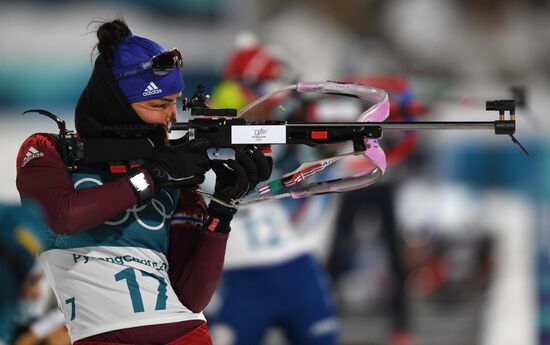 2018 Winter Olympics. Biathlon. Women. Sprint