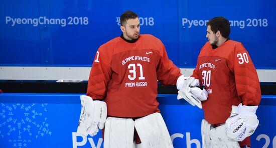 2018 Winter Olympics. Russia's hockey team's group photo session
