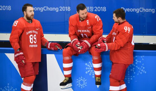 2018 Winter Olympics. Russia's hockey team's group photo session