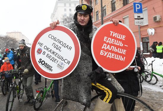 Third Moscow Winter Bicycle Parade
