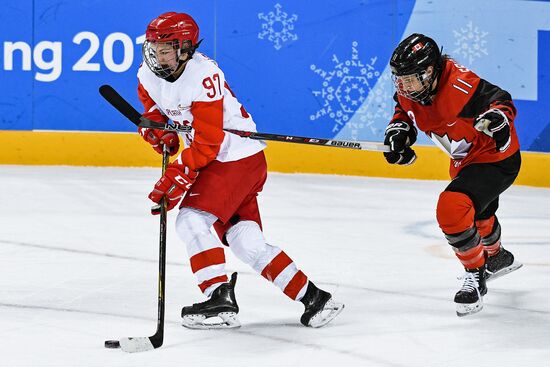 2018 Winter Olympics. Ice Hockey. Women. Canada vs Olympic Athletes from Russia