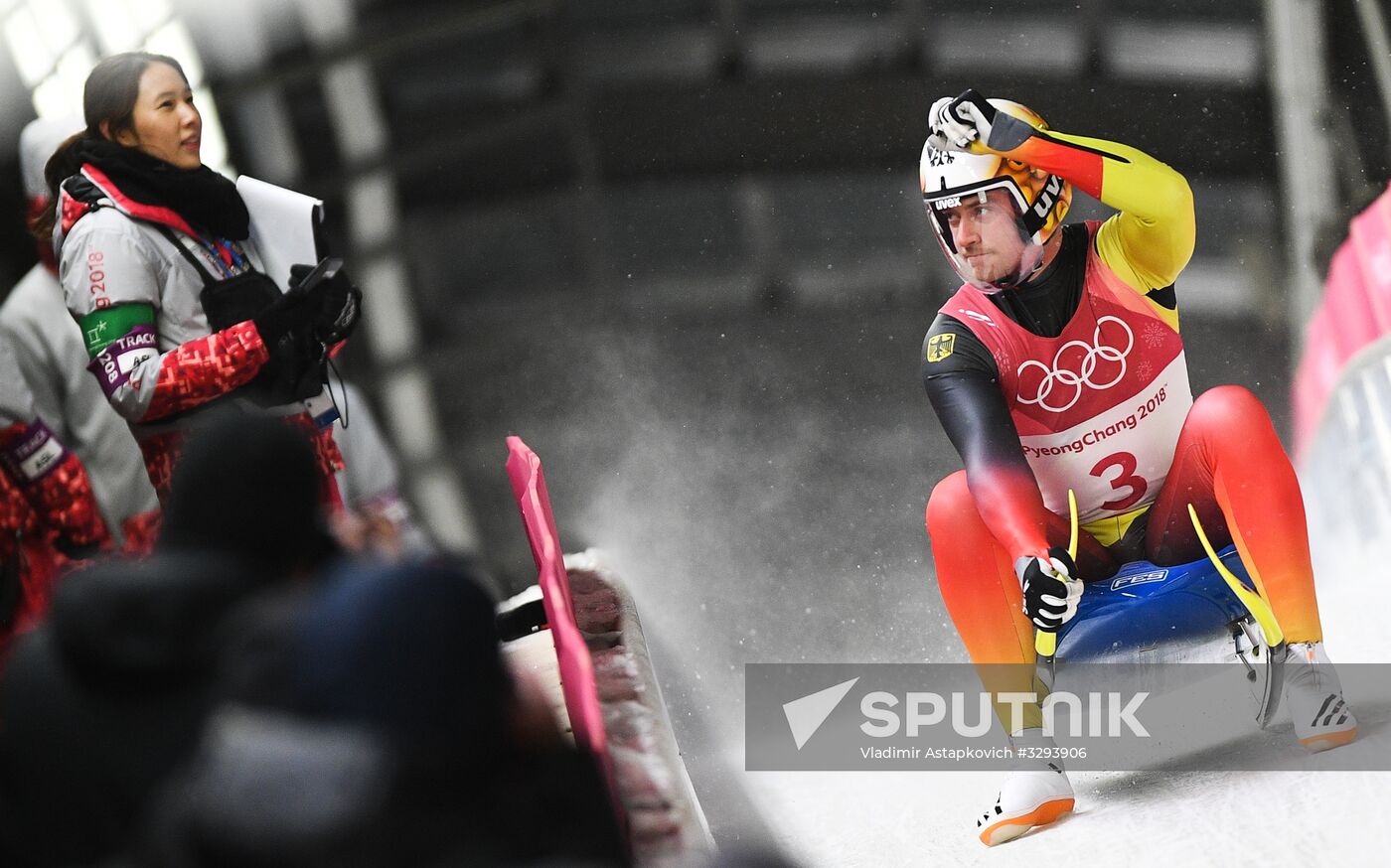 2018 Winter Olympics. Luge. Men. Day two