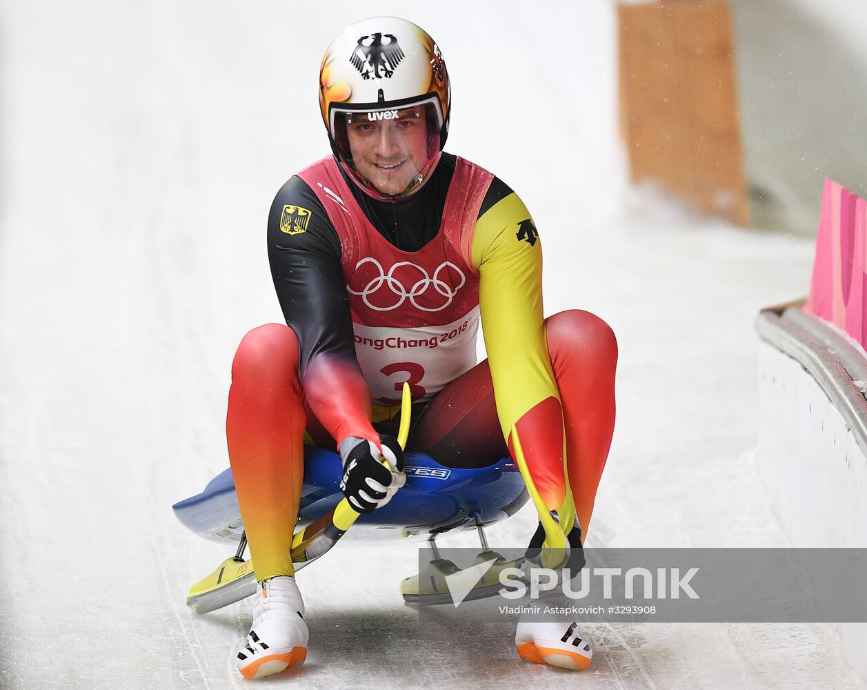 2018 Winter Olympics. Luge. Men. Day two