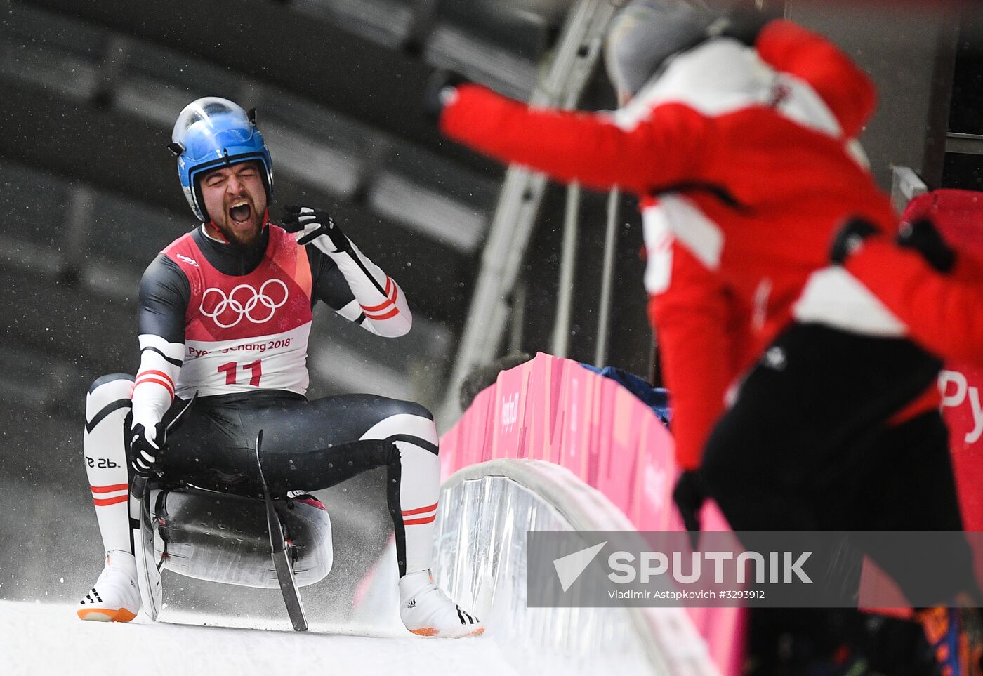 2018 Winter Olympics. Luge. Men. Day two