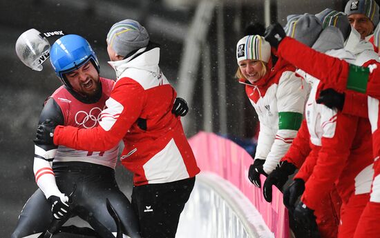 2018 Winter Olympics. Luge. Men. Day two