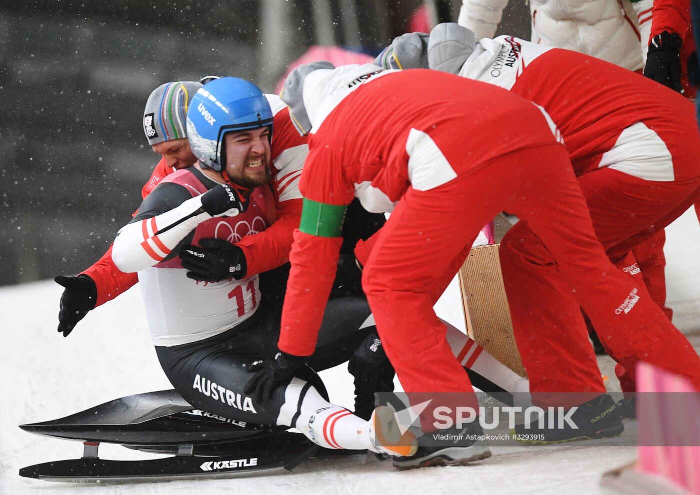 2018 Winter Olympics. Luge. Men. Day two