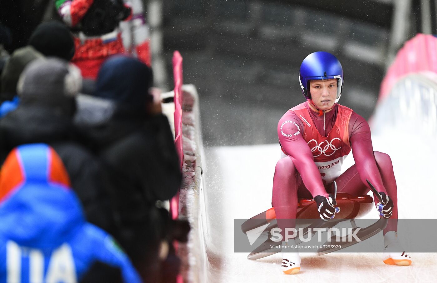 2018 Winter Olympics. Luge. Men. Day two