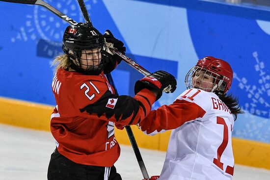 2018 Winter Olympics. Ice hockey. Women. Canada vs. Russia