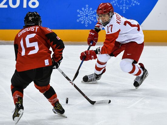 2018 Winter Olympics. Ice hockey. Women. Canada vs. Russia