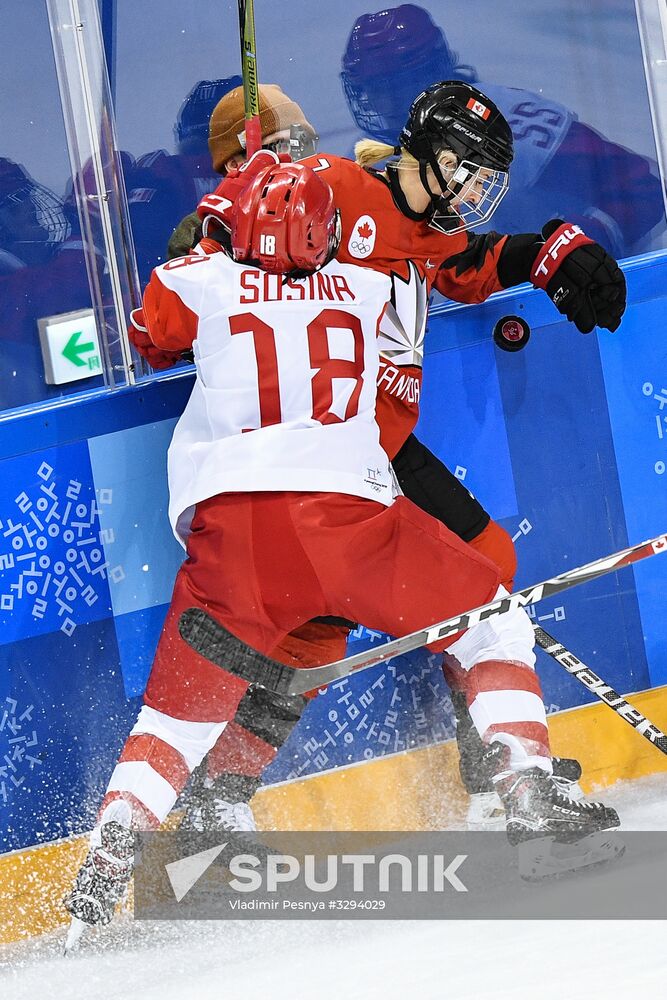 2018 Winter Olympics. Ice hockey. Women. Canada vs. Russia