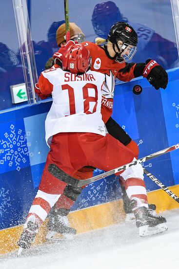2018 Winter Olympics. Ice hockey. Women. Canada vs. Russia