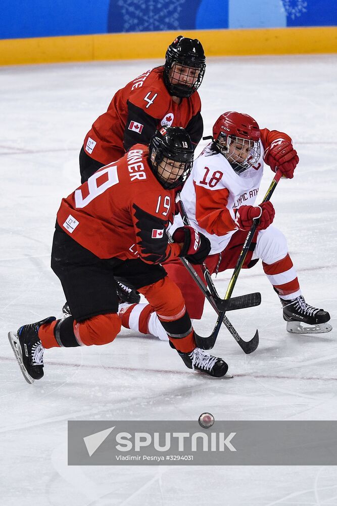 2018 Winter Olympics. Ice hockey. Women. Canada vs. Russia
