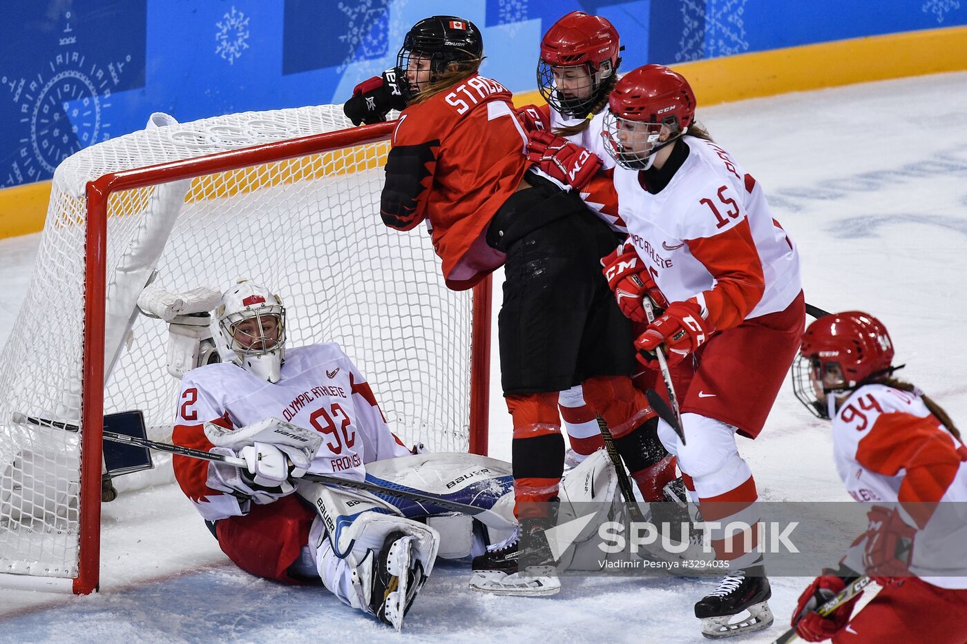 2018 Winter Olympics. Ice hockey. Women. Canada vs. Russia