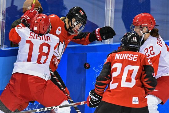 2018 Winter Olympics. Ice hockey. Women. Canada vs. Russia