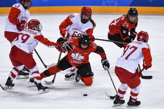 2018 Winter Olympics. Ice hockey. Women. Canada vs. Russia