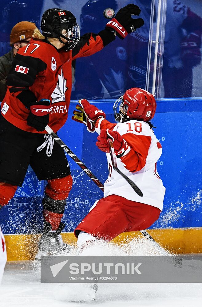 2018 Winter Olympics. Ice hockey. Women. Canada vs. Russia
