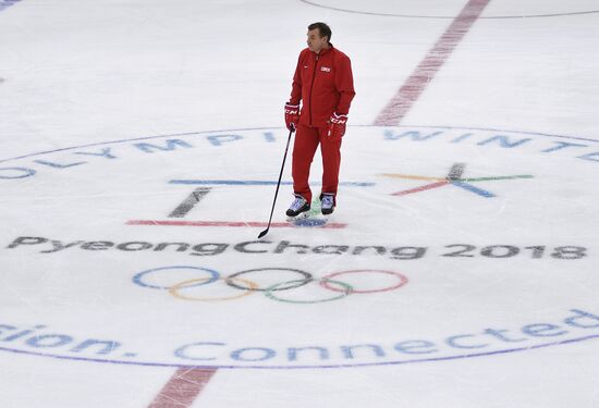 2018 Winter Olympics. Hockey. Russia's team holds training session