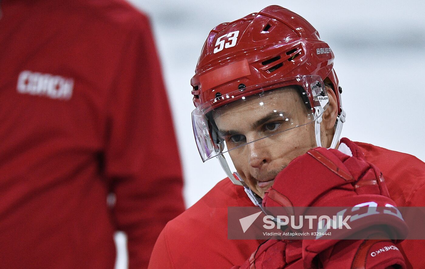 2018 Winter Olympics. Hockey. Russia's team holds training session