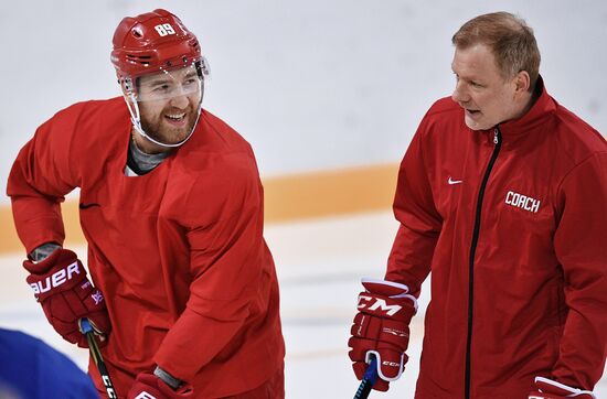 2018 Winter Olympics. Hockey. Russia's team holds training session