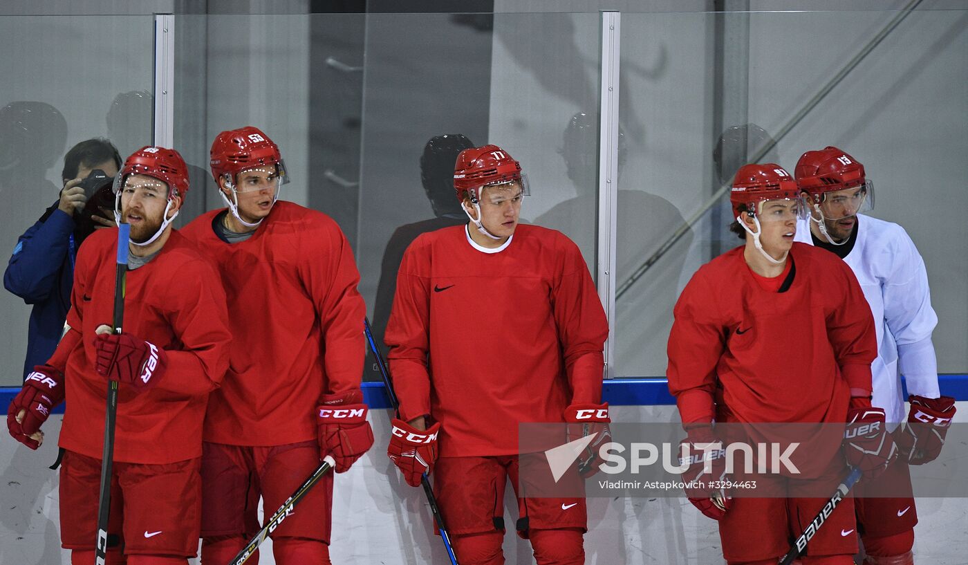 2018 Winter Olympics. Hockey. Russia's team holds training session