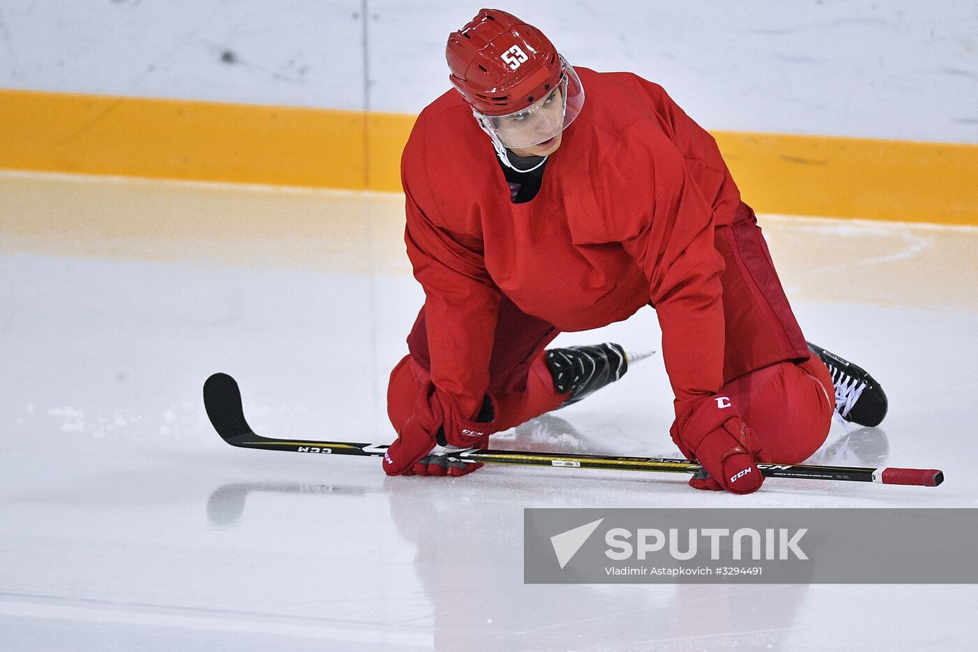 2018 Winter Olympics. Hockey. Russia's team holds training session